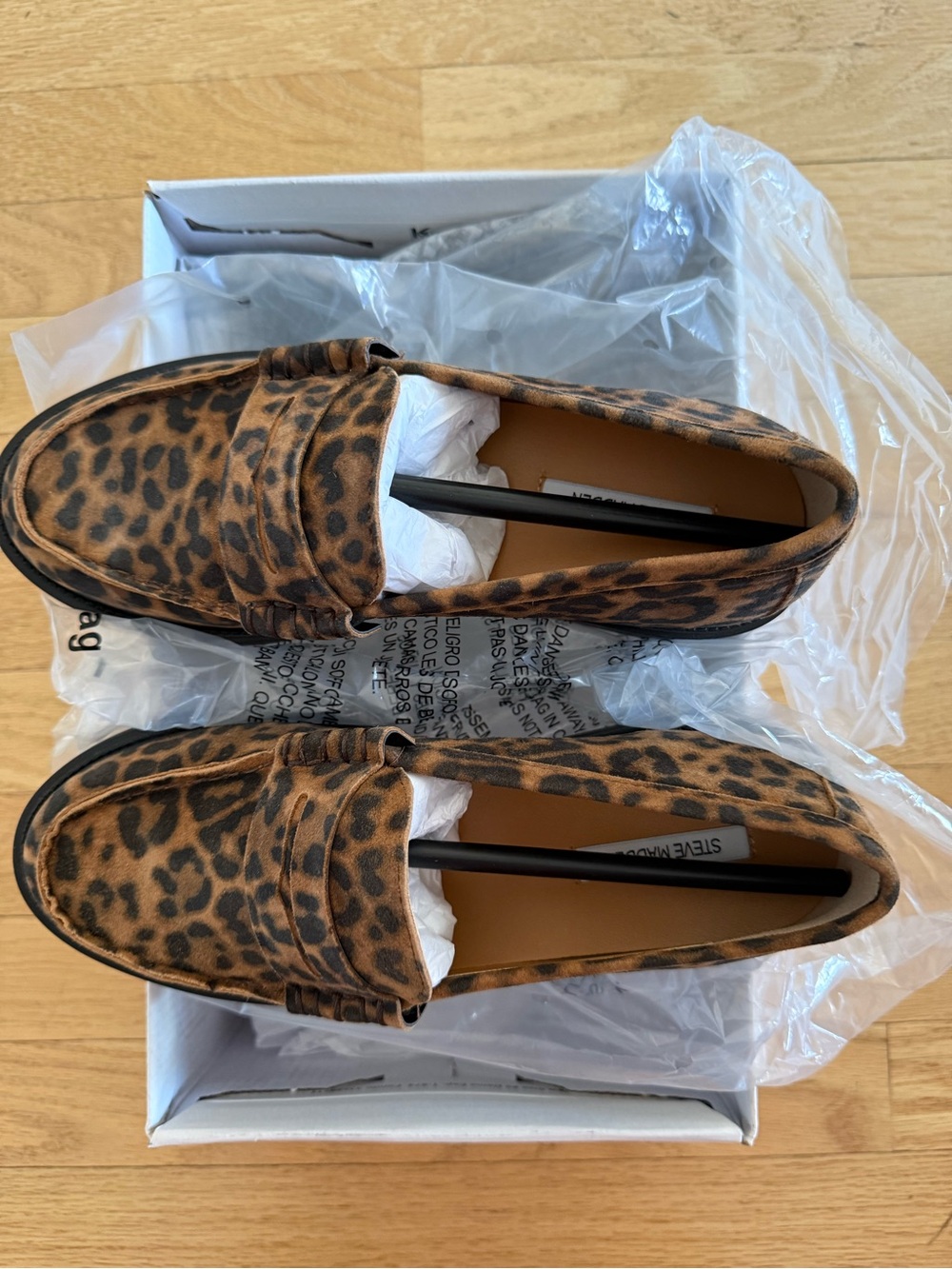 Steve Madden Leopard Print Loafers in Brown